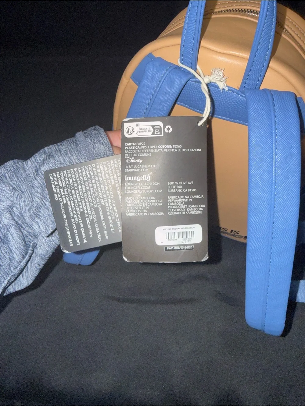 Loungefly Star Wars Podracing Mini Backpack in Peach and Light Blue